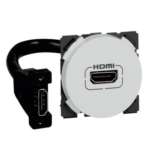 572519Legrandمقبس HDMI Arteor موصول مسبقاً 1 وحدة دائري ألومنيوم ناعم