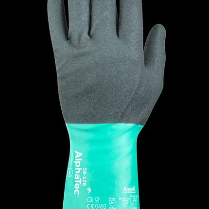 58-128Ansellقفازات AlphaTec 58-128 المقاومة للمواد الكيميائية