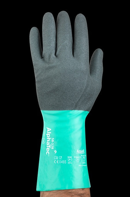 58-128Ansellقفازات AlphaTec 58-128 المقاومة للمواد الكيميائية