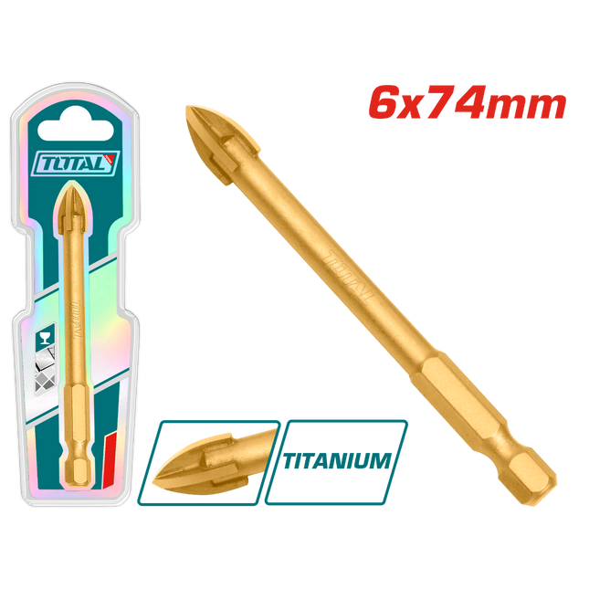 TACG210612Total Toolsريشة سيراميك سداسية 6×74مم من توتال TACG210612