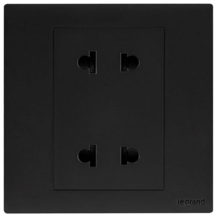 MEC31047BLLegrandمقبس أوبريا أحادي الفتحة 2X2P 16A يورو-أمريكي مات أسود