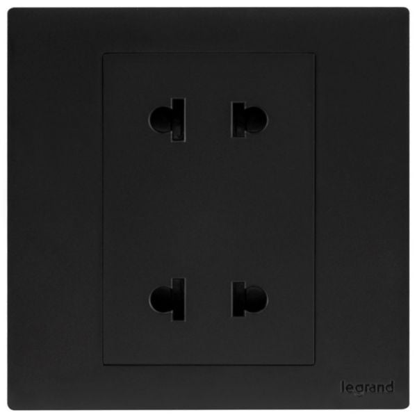 MEC31047BLLegrandمقبس أوبريا أحادي الفتحة 2X2P 16A يورو-أمريكي مات أسود