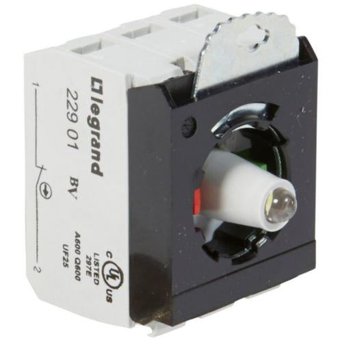 023003Legrandوحدة فرعية مضيئة Osmoz من Legrand NO+NC بيضاء 12-24 فولت