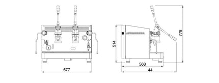 Semiautomatic leverBFC Machinesماكينة إسبريسو كلاسيكا ليفا 2 مجموعات