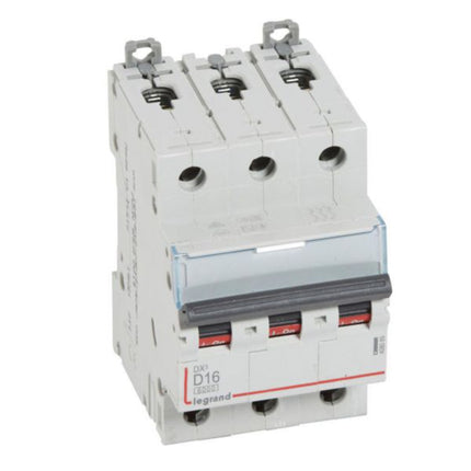 408089Legrandقاطع دائرة Legrand DX3 ثلاثي الأقطاب 16A منحنى D