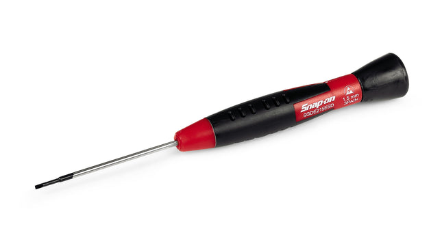SGDE215ESDSnap-Onمفك براغي إلكتروني صغير Snap-on بطرف مسطح 1.5 ملم آمن من الكهرباء الساكنة
