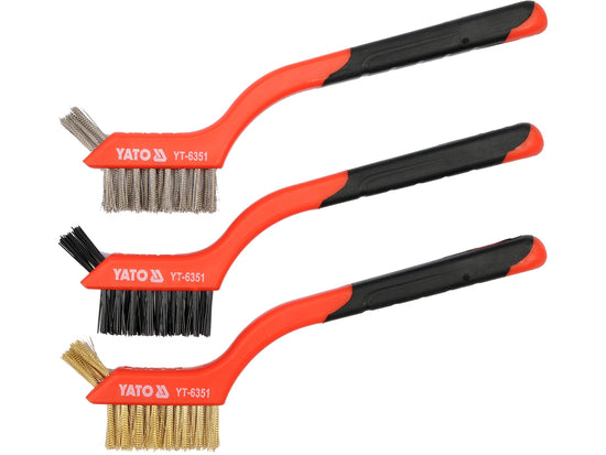 YT-6351Yatoمجموعة فرش سلكية YT-6351 من 3 قطع أداة تنظيف احترافية