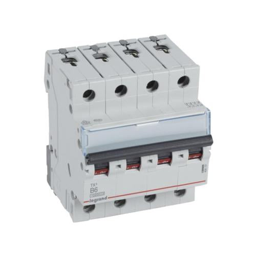 404151Legrandقاطع دارة Legrand TX3 رباعي الأقطاب 6A منحنى B بقوة 10kA