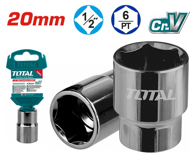 THTST12201Total Toolsمقبس سداسي إجمالي 1/2 "20 مم (THTST12201)