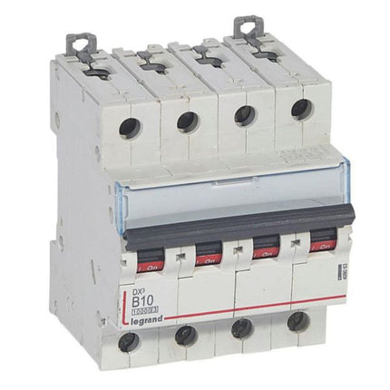 409063Legrandقاطع دارة Legrand DX3 رباعي الأقطاب 10A منحنى B