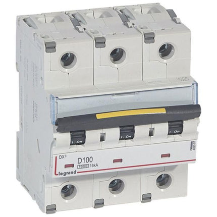 409507Legrandقاطع دائرة Legrand DX3 ثلاثي الأقطاب 100A منحنى D