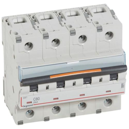 409801Legrandقاطع الدائرة الكهربائية Legrand DX3 رباعي الأقطاب 80A منحنى C