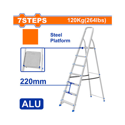 WLD3H07Wadfow سلم منزلي موديل WLD3H07 من الألمنيوم والصلب