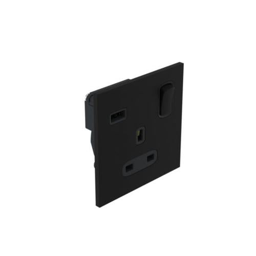 AR-68427Legrandمقبس آرت دارنولد كومبي BS 13A محمي بمنفذ USB 2.4A أسود مات