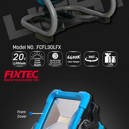 FCFL30LFXFixtecمصباح عمل LED بدون سلك 20V من FIXTEC FCFL30LFX