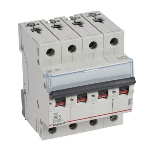 404160Legrandقاطع دائرة Legrand TX3 رباعي الأقطاب 63A منحنى B 10000A