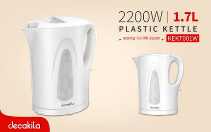 Decakila Plastic Kettle 1.7L 2200W , KEKT001W