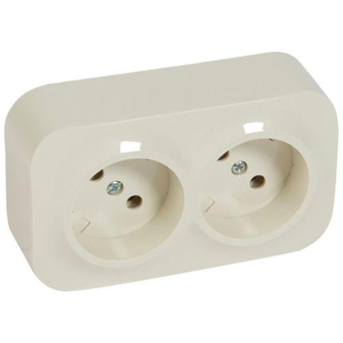 782442Legrandفوريكس مقبس كهربائي مزدوج 2x2P تركيب سطحي IP2X 16A 250V عاجي