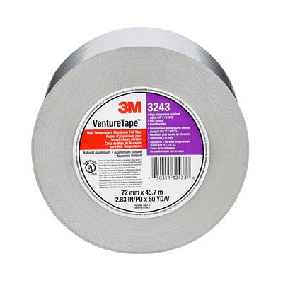 007503513243303Mشريط 3M Venture Tape عالي الحرارة من رقائق الألومنيوم 3243