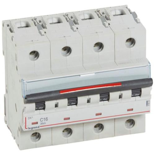 410034Legrandقاطع دائرة ليجراند DX3 رباعي الأقطاب 16A منحنى C