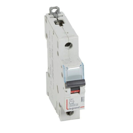407663Legrandقاطع دارة Legrand MCB DX3 بسعة 6000A قطب واحد 2A منحنى C