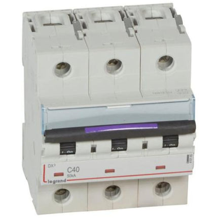 410165Legrandقاطع دائرة ليجراند DX3 ثلاثي الأقطاب 40A منحنى C