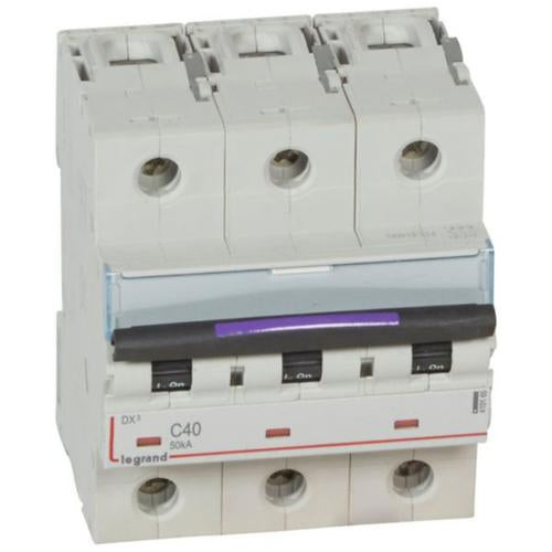 410165Legrandقاطع دائرة ليجراند DX3 ثلاثي الأقطاب 40A منحنى C