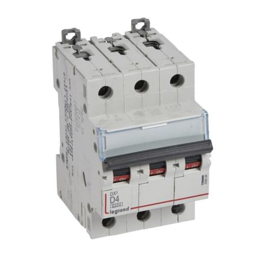 408084Legrandقاطع دوائر Legrand DX3 ثلاثي الأقطاب 4A منحنى D
