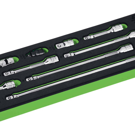 209AFXAFGSnap-Onمجموعة تمديد 9 قطع 3/8 بوصة خضراء