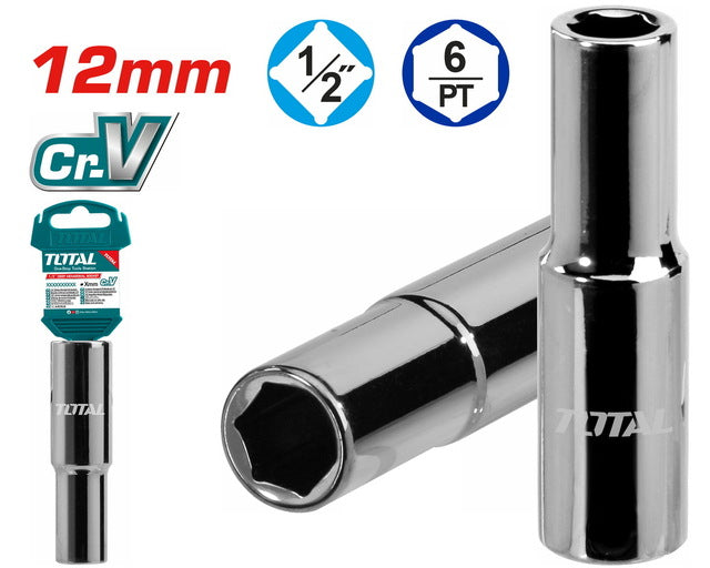 THTST12123LTotal Toolsمقبس سداسي عميق TOTAL 1/2" 12 مم (THTST12123L)