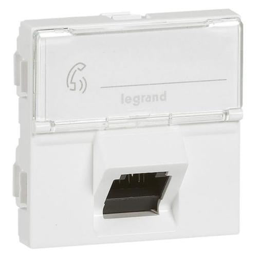 076509Legrandمقبس موزايك RJ45 مائل 45° فئة 6A UTP 2 وحدات أبيض
