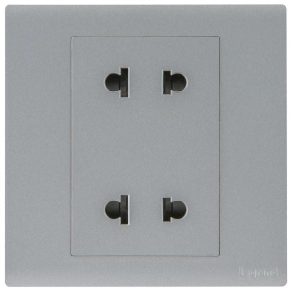 MEC31047SLLegrandمقبس أوبريا أحادي 2X2P 16A يورو-أمريكي فضي غامق