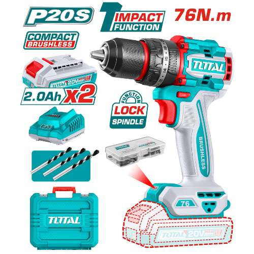 TIDLI20768Total Toolsمثقاب التأثير اللاسلكي المدمج بدون فرش من توتال تولز TIDLI20768