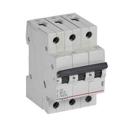 419168Legrandقاطع دارة ليجراند MCB RX3 6000A ثلاثي الأقطاب 13A منحنى B