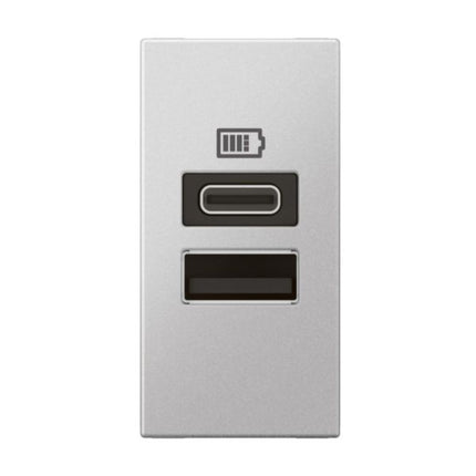 571691LegrandArteor وحدة USB منفذين A+C 3A 15W ألومنيوم ناعم