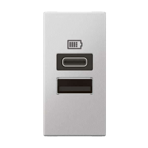 571691LegrandArteor وحدة USB منفذين A+C 3A 15W ألومنيوم ناعم