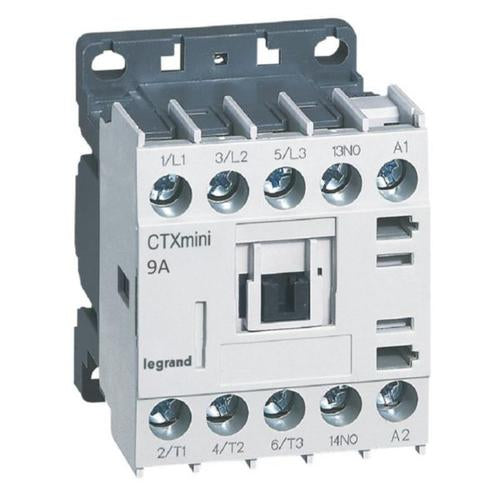 417020Legrandمقسِّم الطاقة CTX3 صغير 3P 9A 1NO 24V AC للتحكم بالمحركات