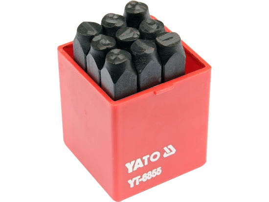 YT-6855Yatoمجموعة ختم أرقام ياتو 8 مم 9 قطع YT-6855