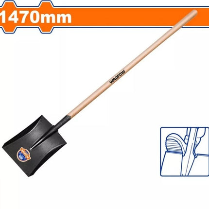 WSE2317Wadfow مجرفة فولاذية مربعة بمقبض خشبي 1470 مم