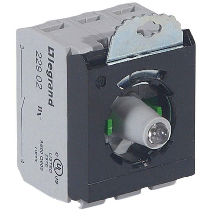 023008Legrandوحدة فرعية Osmoz من Legrand مع رأس مضاء 2NO أخضر 12-24V