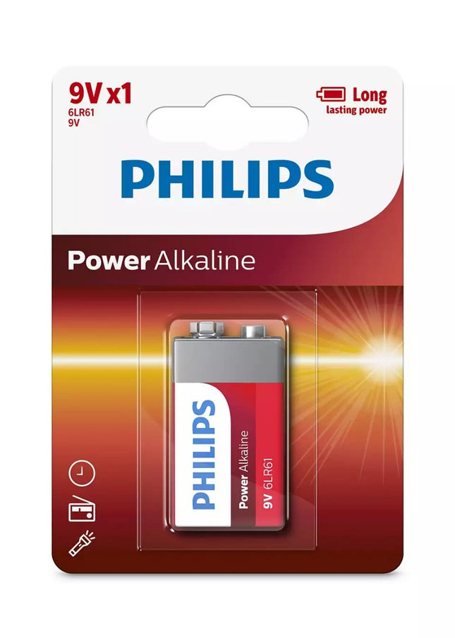 Philips Power Alkaline Battery 6LR61P1B/97 (9V) | Toolmart