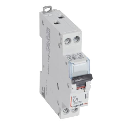 407738Legrandقاطع دارة Legrand DX3 بقطب واحد محايد 6A منحنى C 6kA