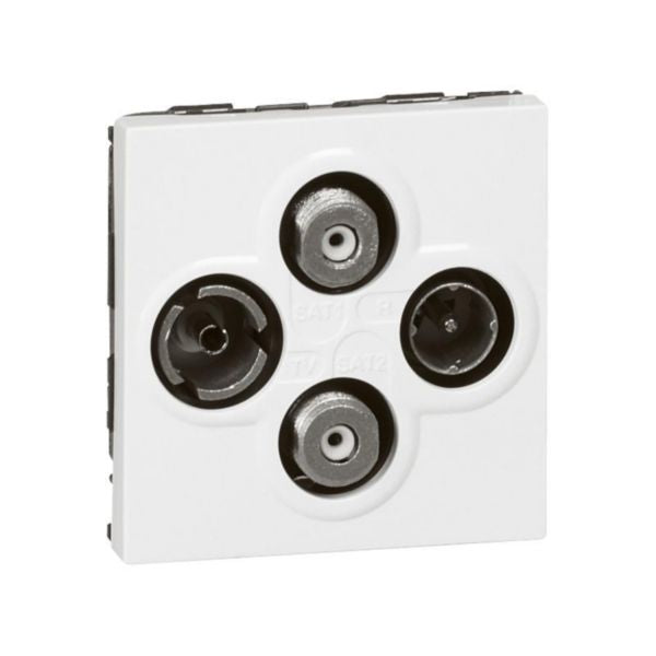 078794Legrandمنفذ تلفاز نجمي Mosaic من Legrand TV-R-SAT بـ 2 وحدات أبيض