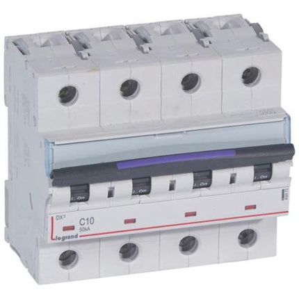 410173Legrandقاطع دارة ليجراند DX3 رباعي الأقطاب 10A منحنى C
