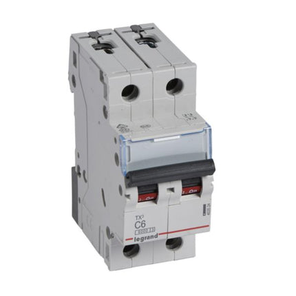 403524Legrandقاطع دارة Legrand MCB TX3 6000A ثنائي القطب 6A منحنى C