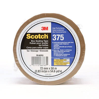 000511156876313Mشريط الختم الثقيل Scotch 375 بني 72 مم × 50 متر