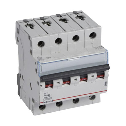 403564Legrandقاطع دارة Legrand TX3 رباعي الأقطاب 25A منحنى C