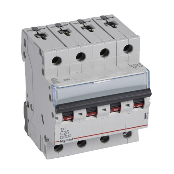 403564Legrandقاطع دارة Legrand TX3 رباعي الأقطاب 25A منحنى C