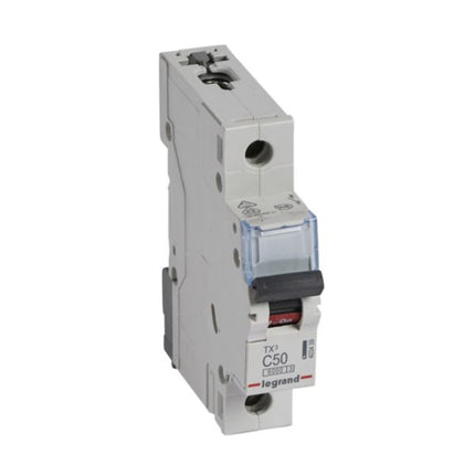 403439Legrandقاطع دائرة Legrand MCB TX3 بسعة 6000A قطب واحد 50A منحنى C