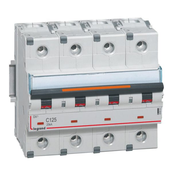 409803Legrandقاطع دائرة ليجراند DX3 رباعي الأقطاب 125A منحنى C